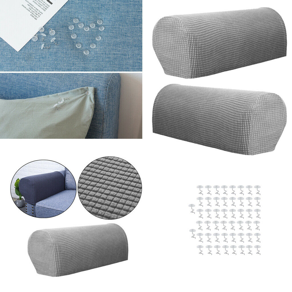 Sofa Armrest Cover Couch Arm Cover Light Gray with 50 Pieces  Pins