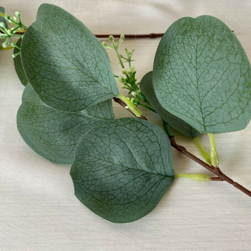 5pcs Artificial Plants Green Eucalyptus Leaves Garden Party Wedding DecoratiFCA