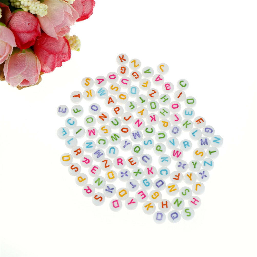 100pcs Colorful English Letters Alphabet Acrylic Beads For DIY Jewelry Ma.l8