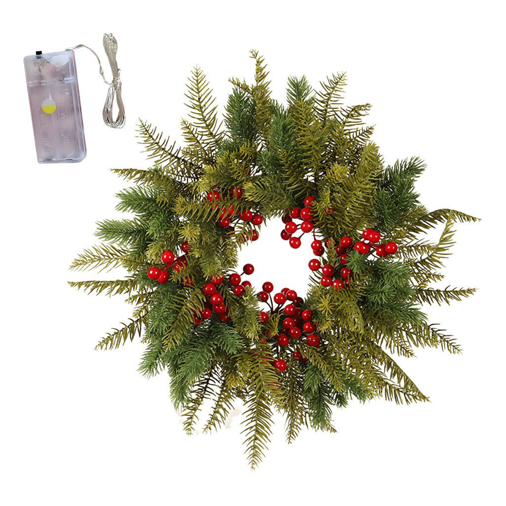 16 inch Winter Christmas Leaf Wreath Garland Front Door Home Party Decor