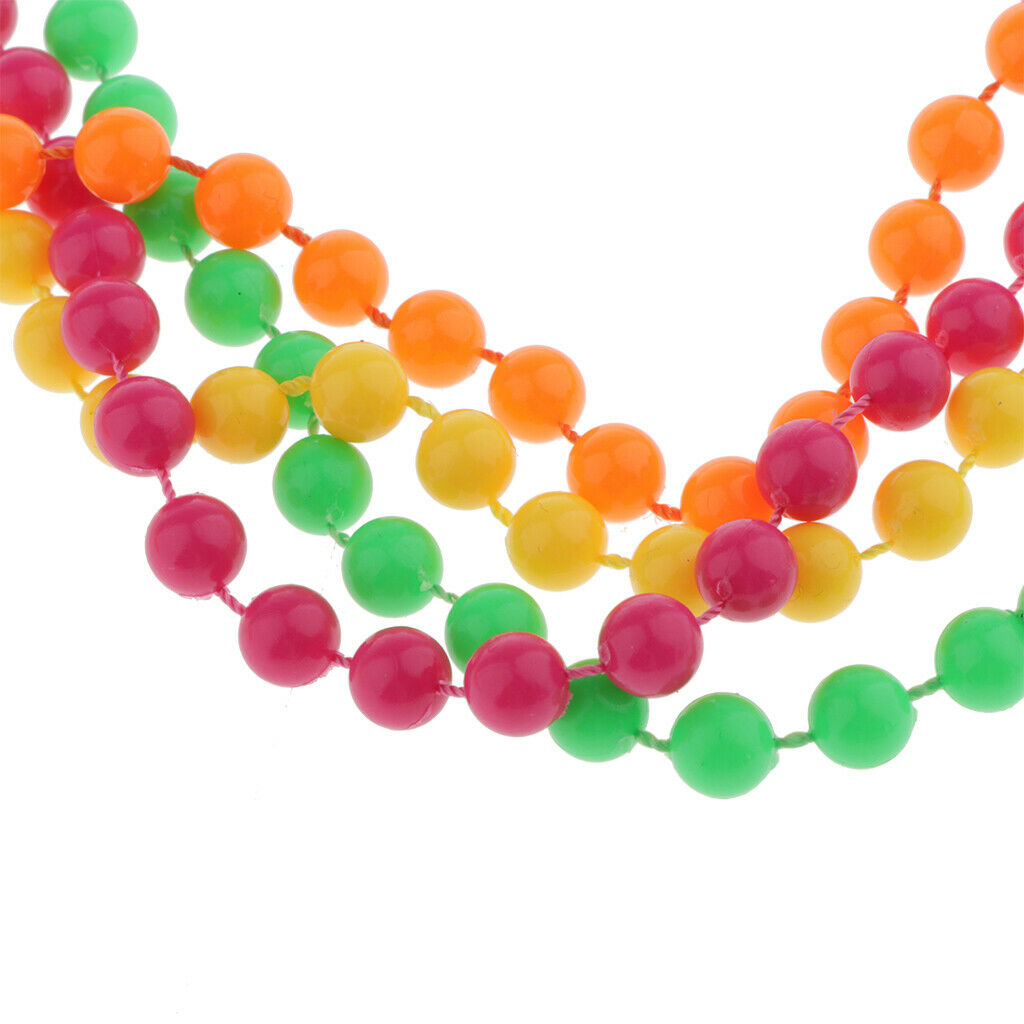 Set of 27 Womens 60s 70s 80s Punk Party Beads Necklace Bracelet Gloves Prop