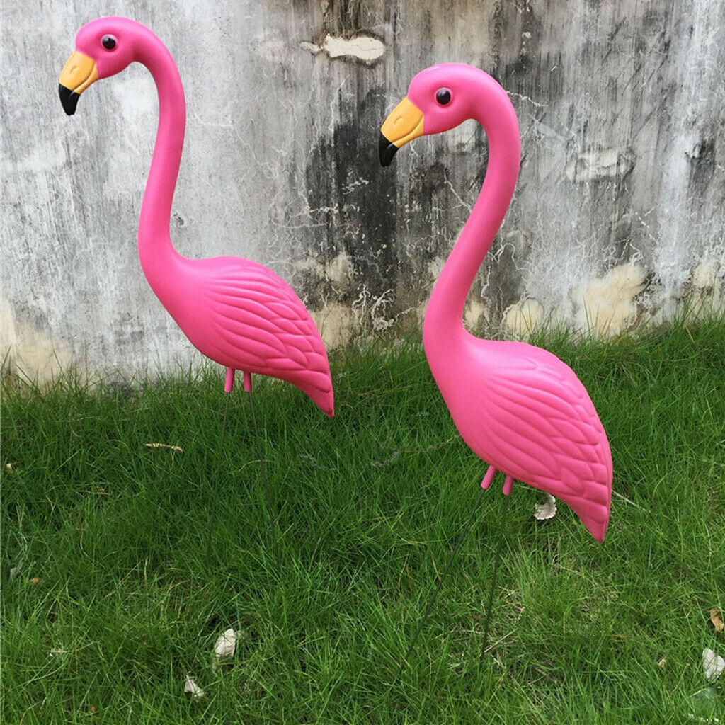 1 Pack Lifelike Plastic Flamingo Statue Garden Sculpture Pool Decoration