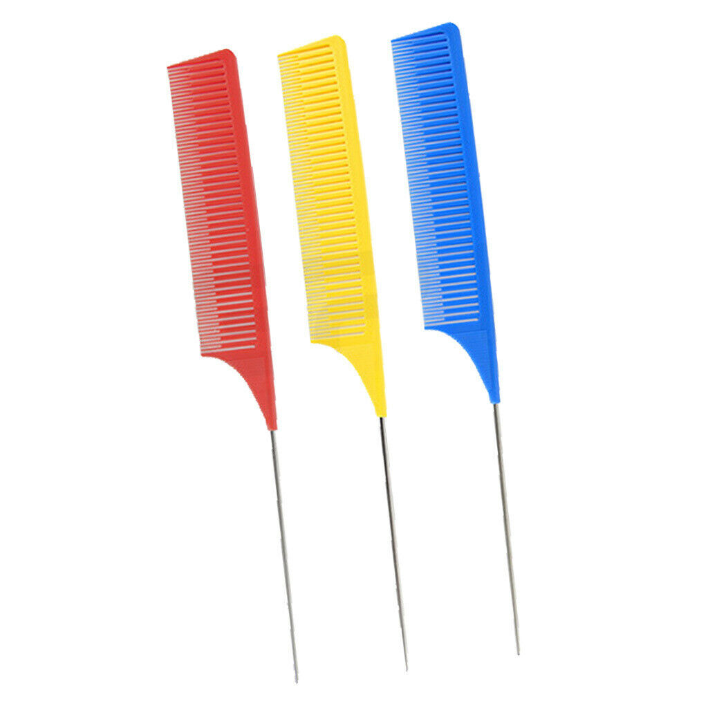 3Pcs Sectioning Weaving Highlighting Foiling Hair Combs Highlight Hair Combs