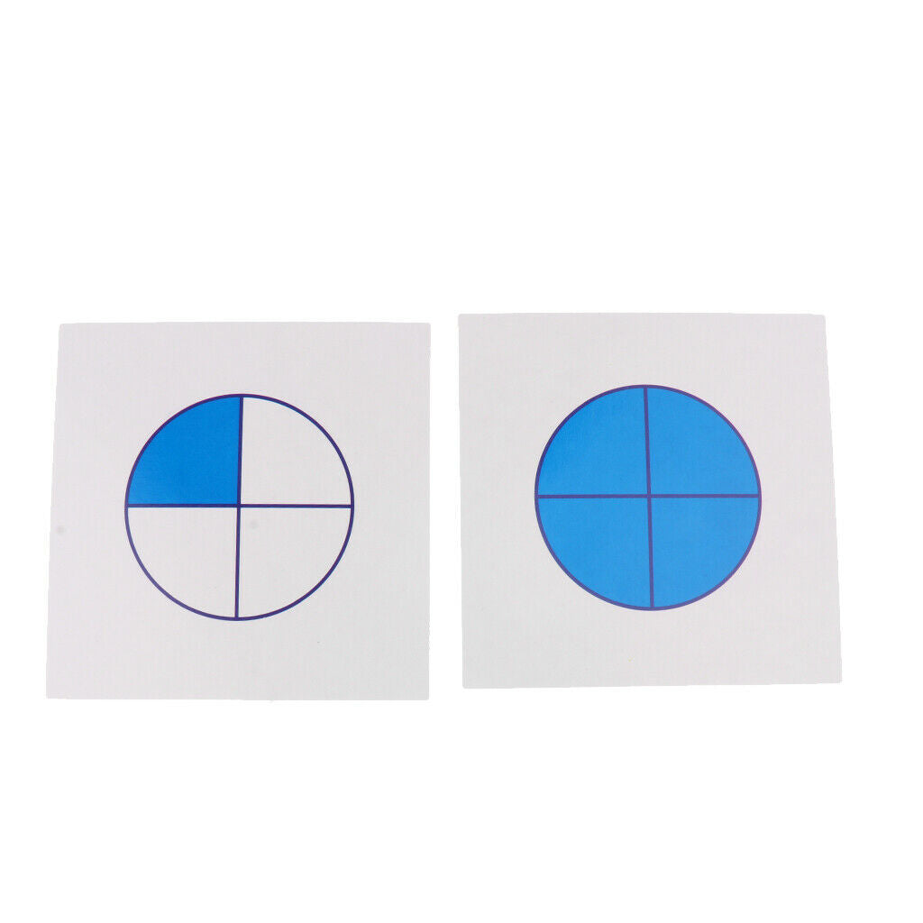 Kids Children Math Learning Cards Fraction For Montessori Educational 1 Set