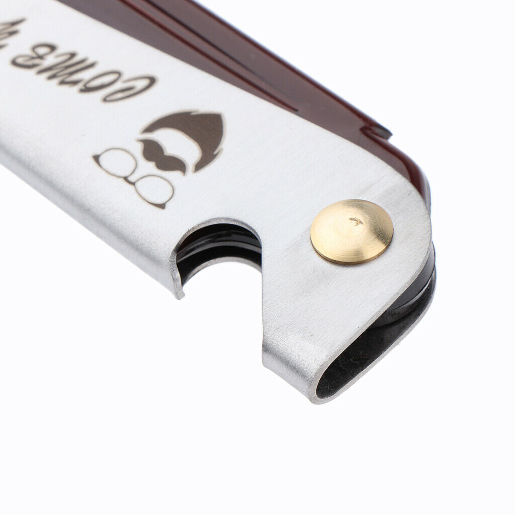 Pocket Stainless Steel Folding Mustache Grooming Comb Hair Styling Comb Brown