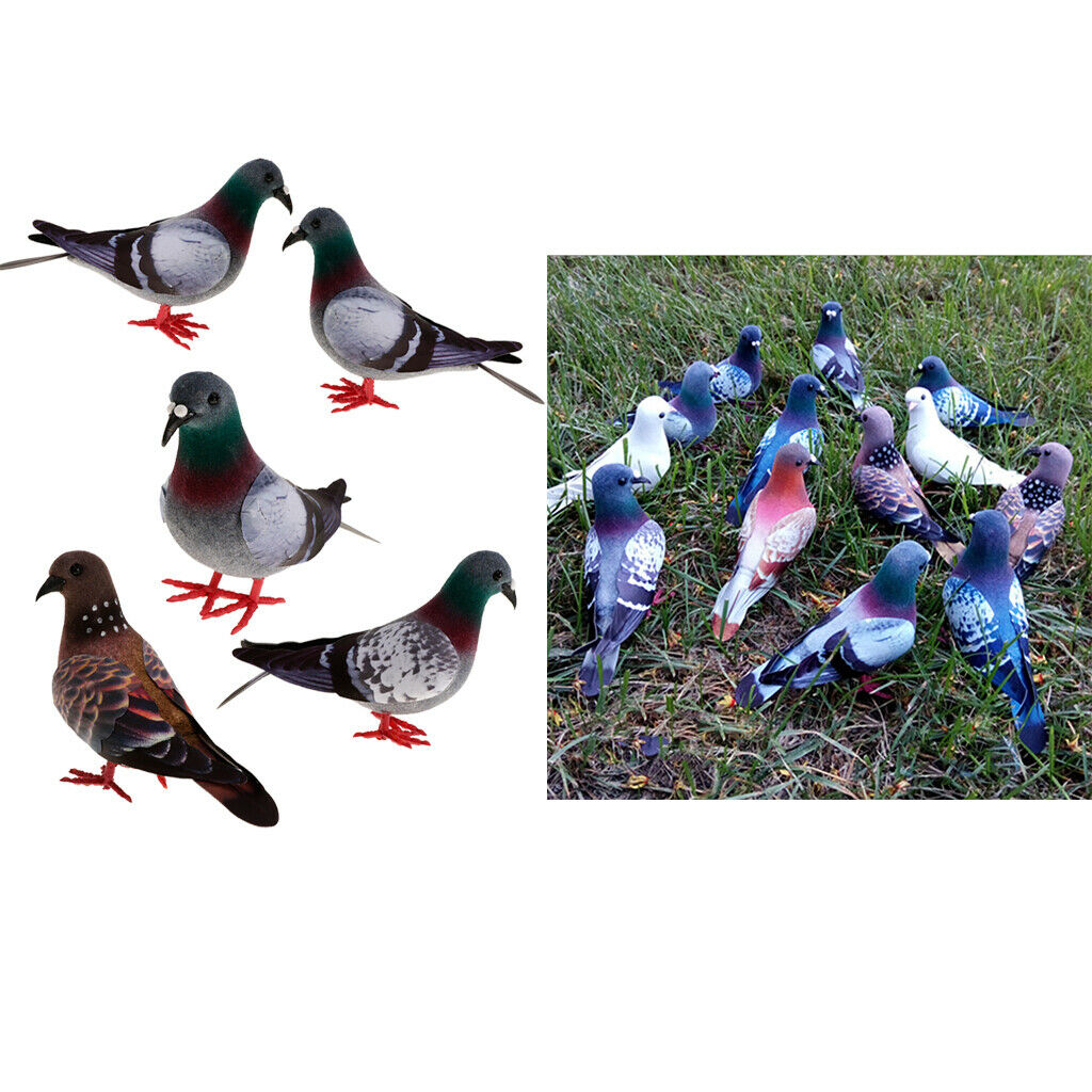 6 Pcs Artificial Foam Feather Random Color Doves Birds Craft Art Home Decor
