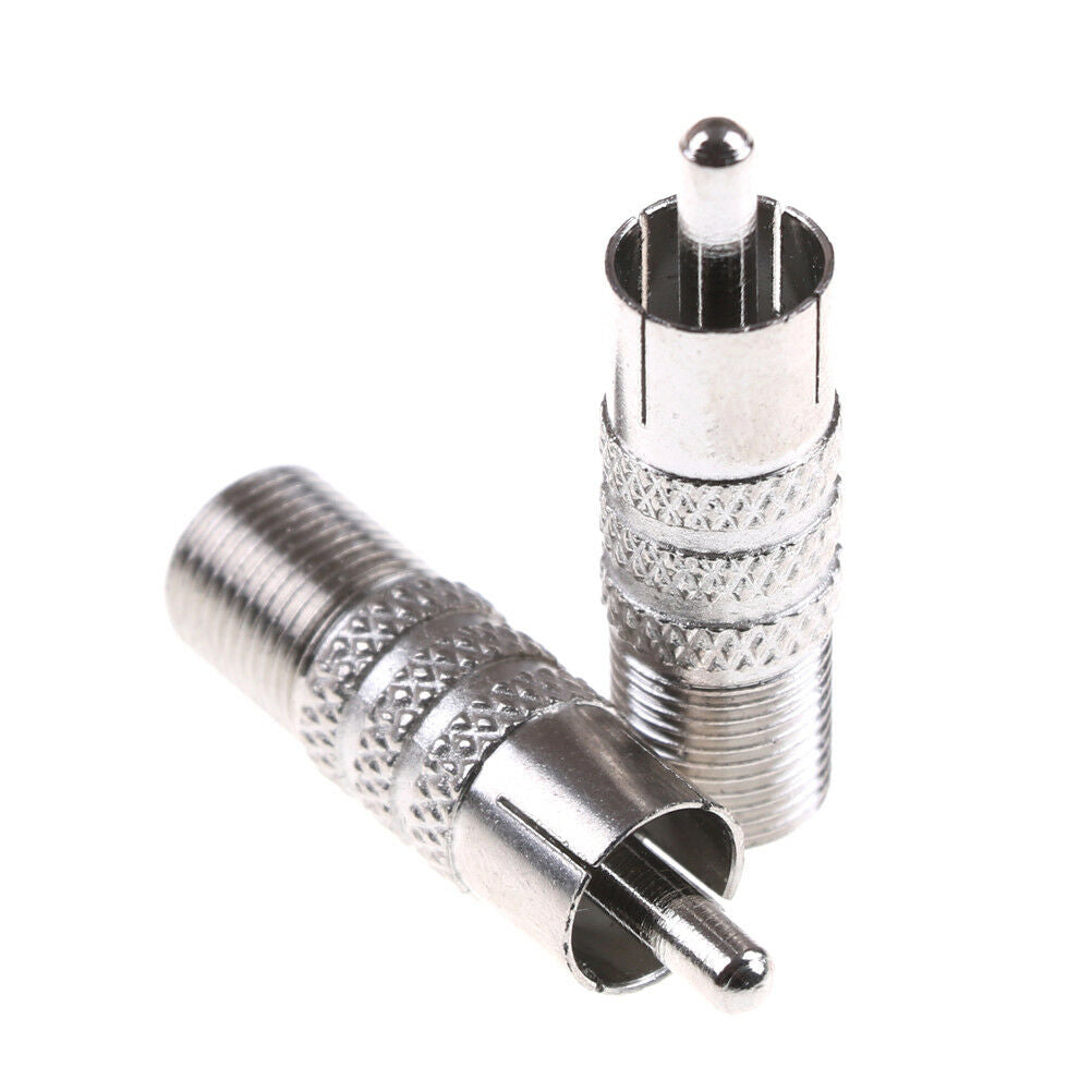 2PCS F-Type F Female to RCA Male Plug RF Coaxial Coax Adapter Connector  JBM FG