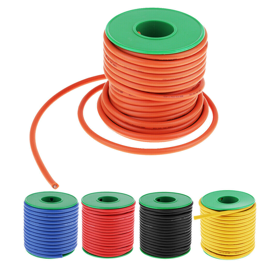 14 Gauge Silicone Wire Ultra Flexible 33 Feet high temp Silicone Wire Black