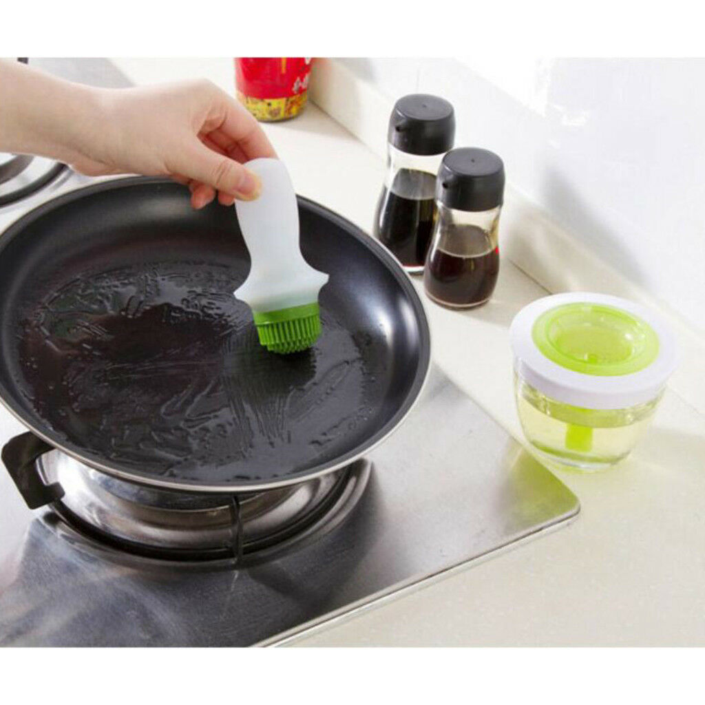 3-in-1 Silicone Olive Oil, Vinegar, Dispenser Bottle & Baster Brush for BBQ