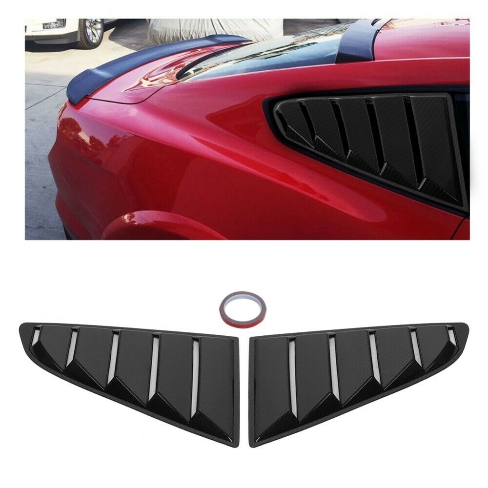 Car Rear Side Window Blinds Quarter Louver Cover For Ford Mustang 15-17 ABS new
