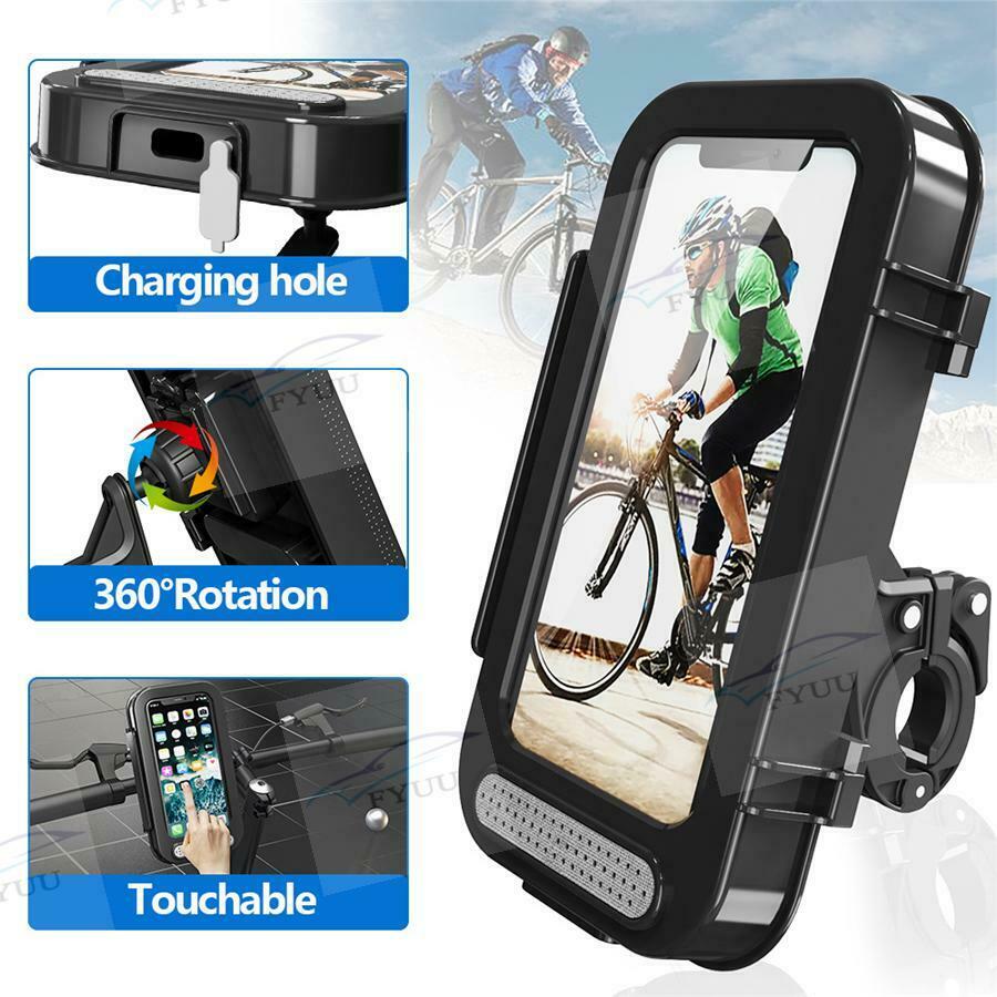 Motorcycle Handlebar Phone Holder Stand for 4.5-7" Mobile Cell Phones Waterproof