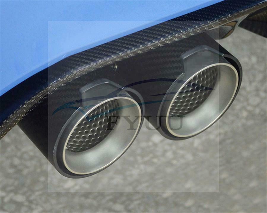 1x 66mm Inlet Matte Carbon Fiber Exhaust Pipe Trim Tip For BMW M Performance
