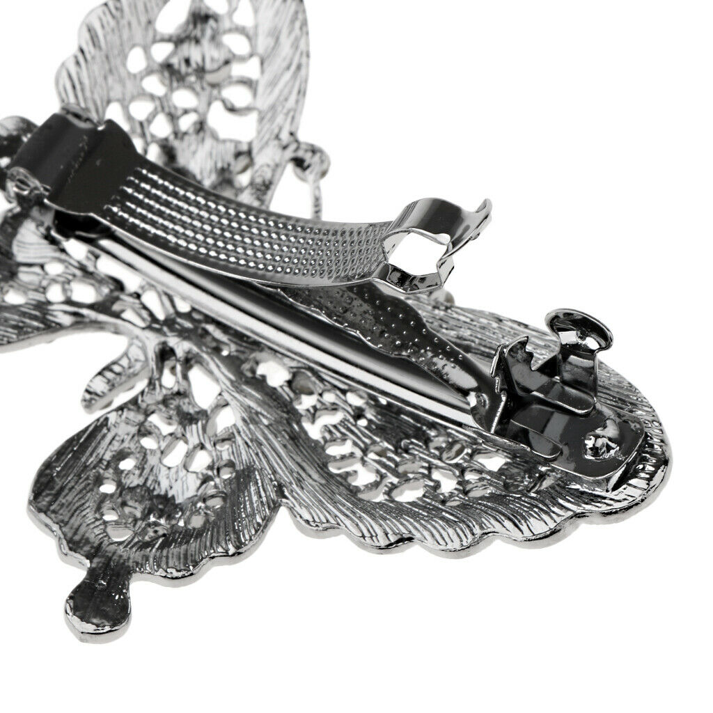 2 Pack Butterfly Hair Clip Crystal Rhinestone Automatic Spring Hair Barrette