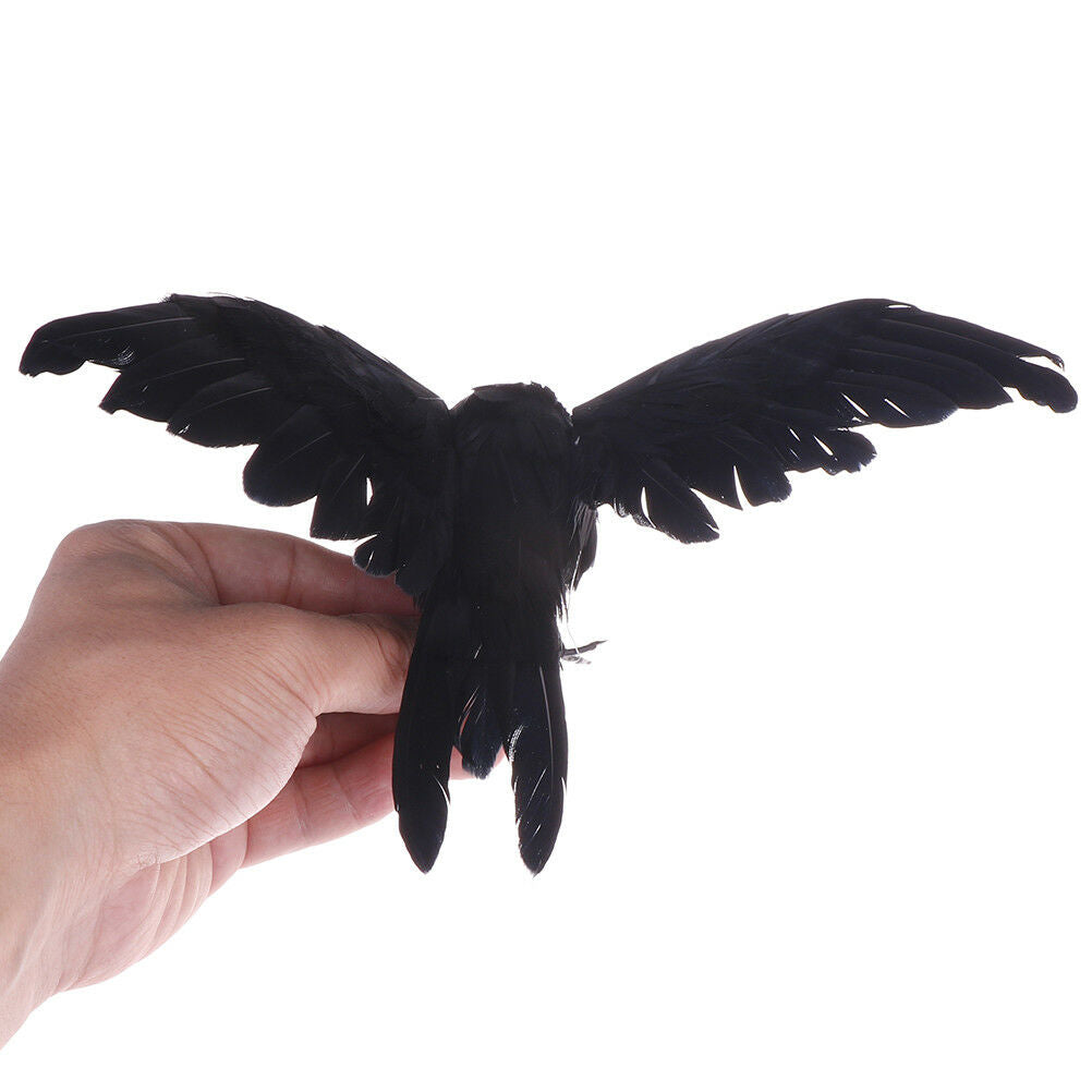 Artificial crow garden flocked halloween decoration birds crow decoy raven BDAU