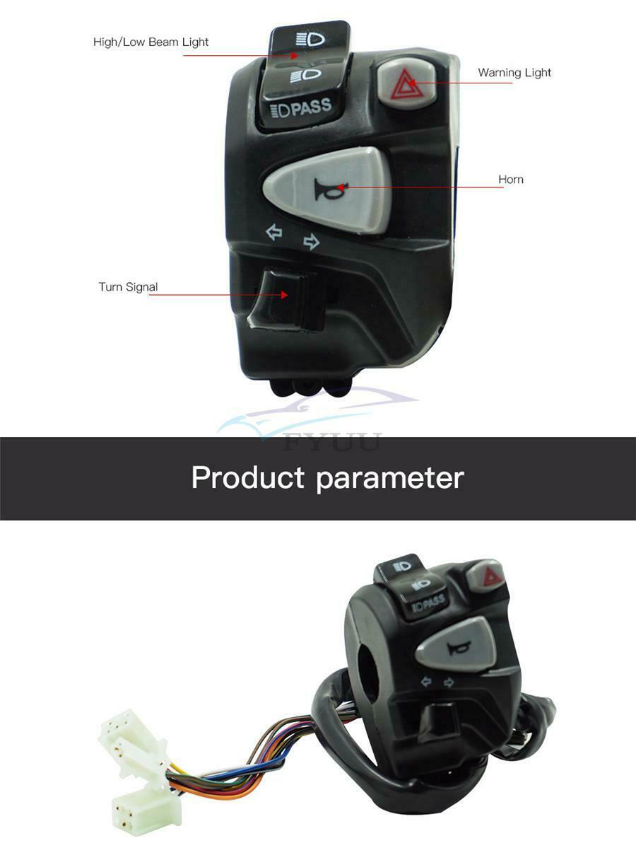 Multifunction Motorcycle Handlebar Control Switches With Wiring Harness For MSX
