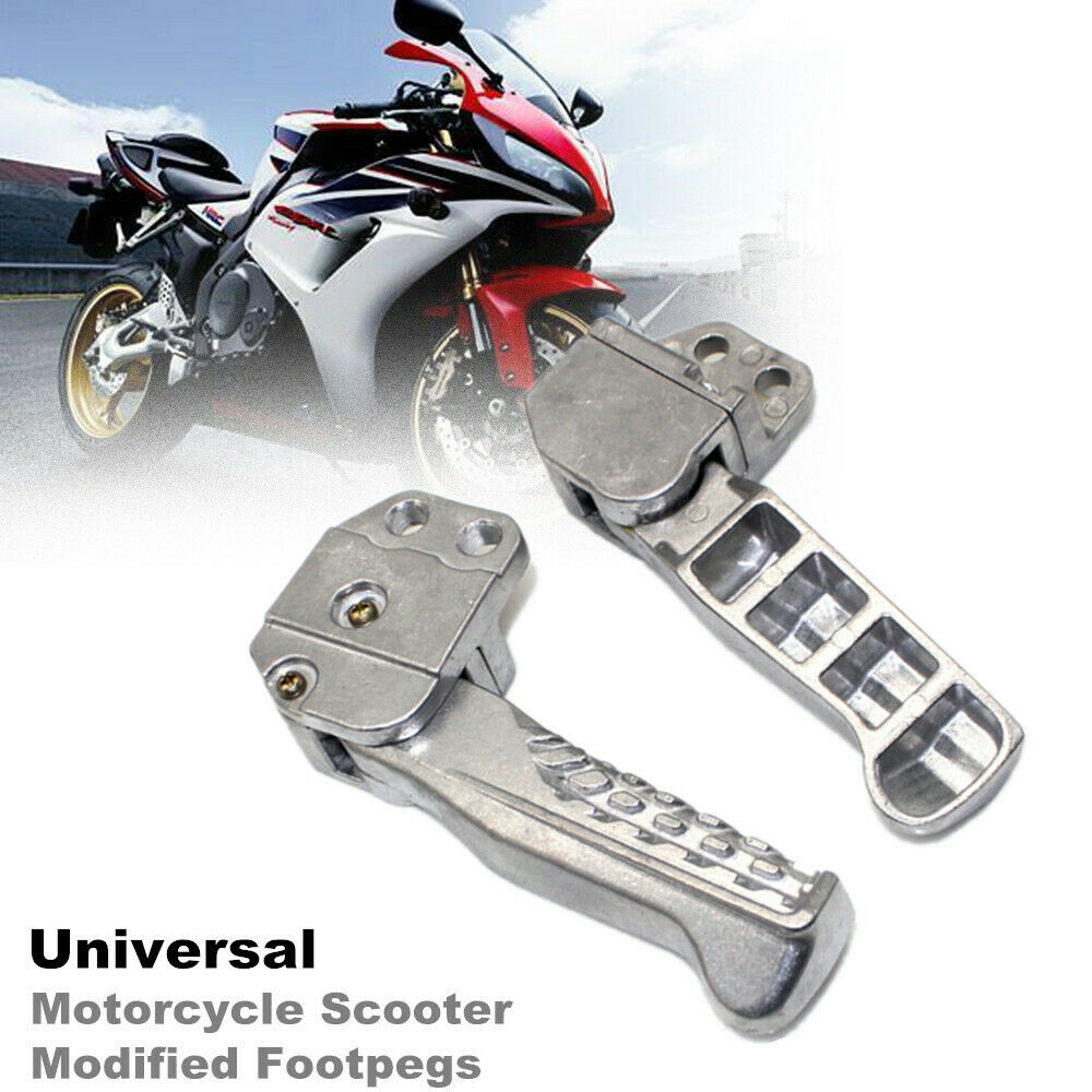 Universal Motorcycle Scooter Bike Foot Pegs Footpegs Rear Set Pedals Aluminum