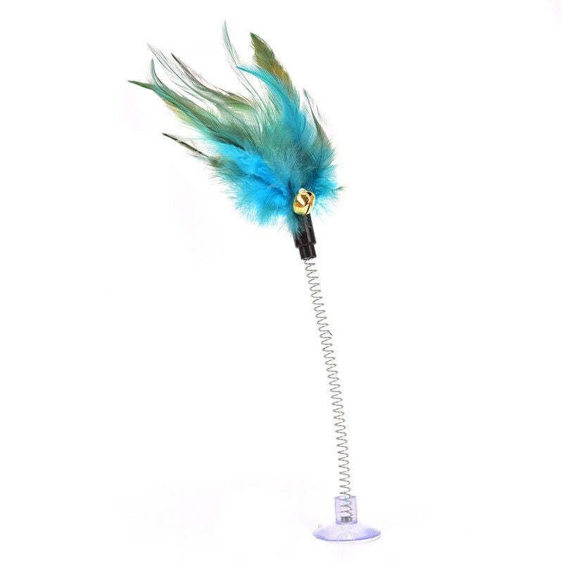 Feather  Cat Toys Feather Funny Cat Shape False Products Bottom Sucker Elastic