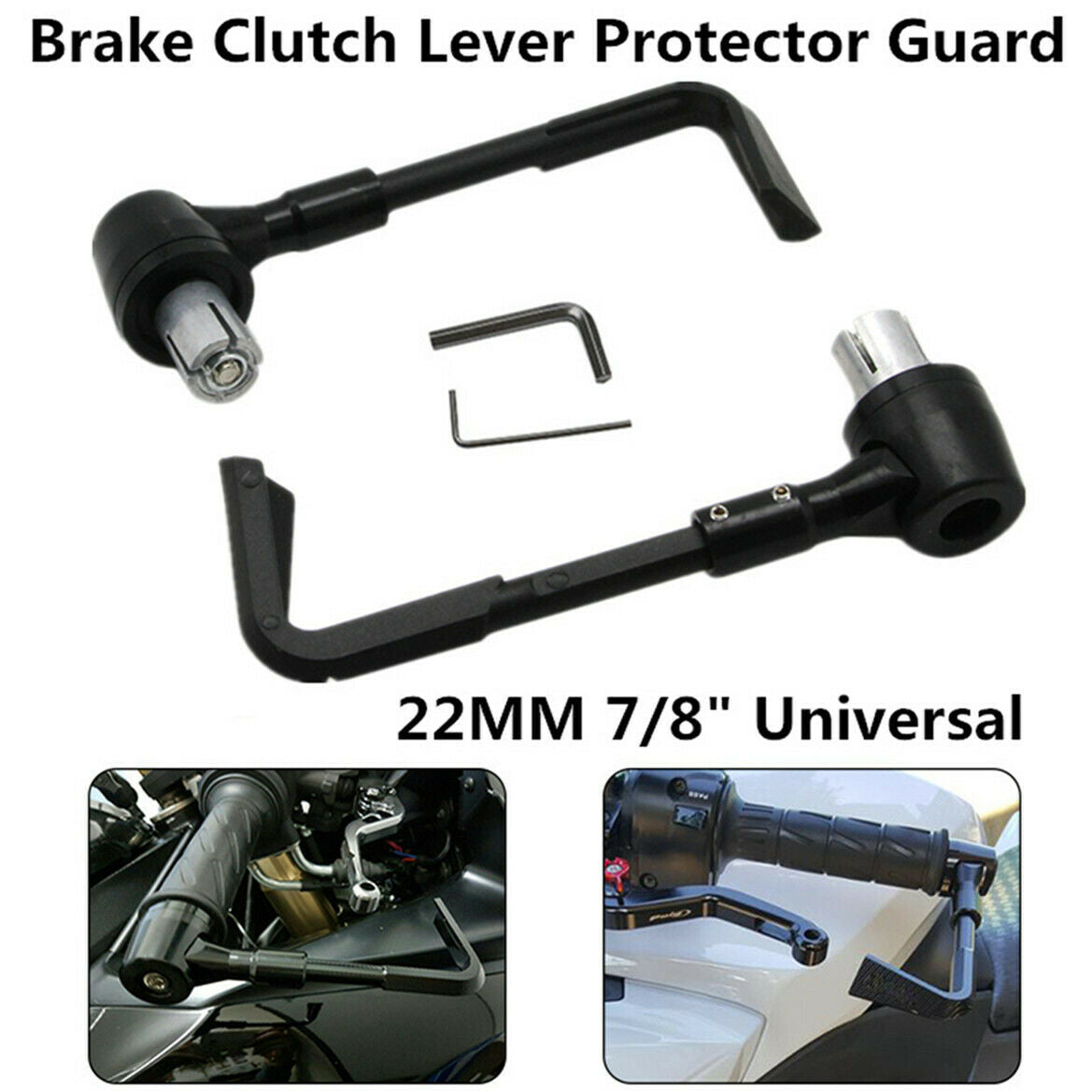 2x 7/8" Brake Clutch Lever Protector Guards Hand Guards For Bicycle Bike Scooter