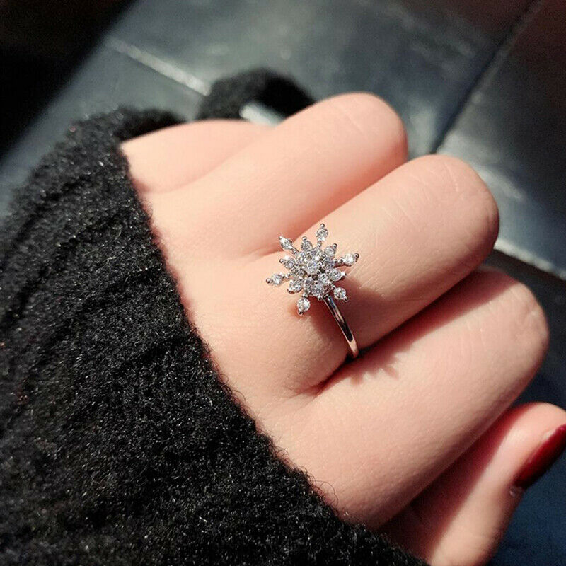 Snowflake Rings Rotating 2020 Fashion  for Women Creative Finger Spinning.l8
