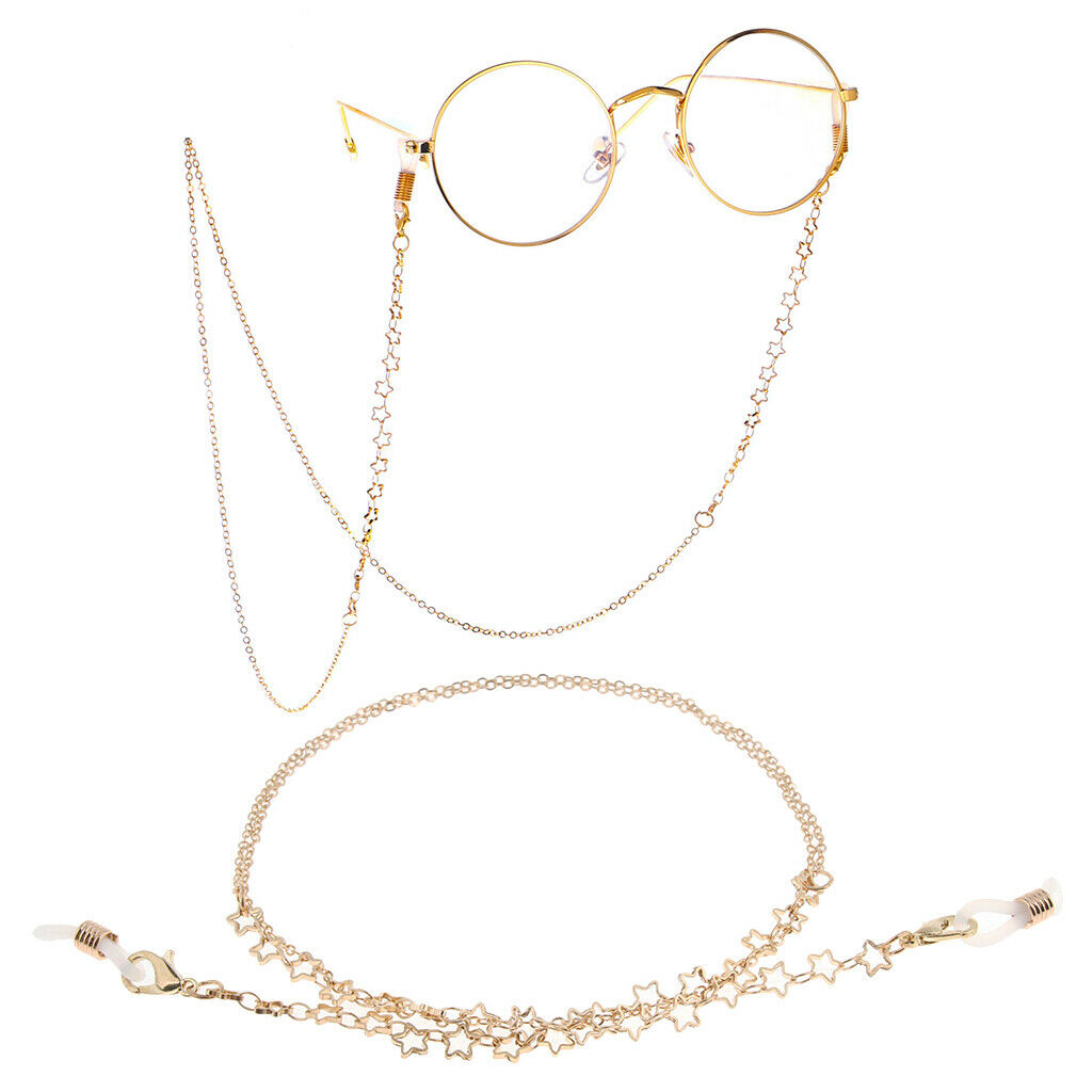 Pack of 2pcs, Anti-slip Elegant Eyeglasses Sunglasses Holder Chains Eyewear