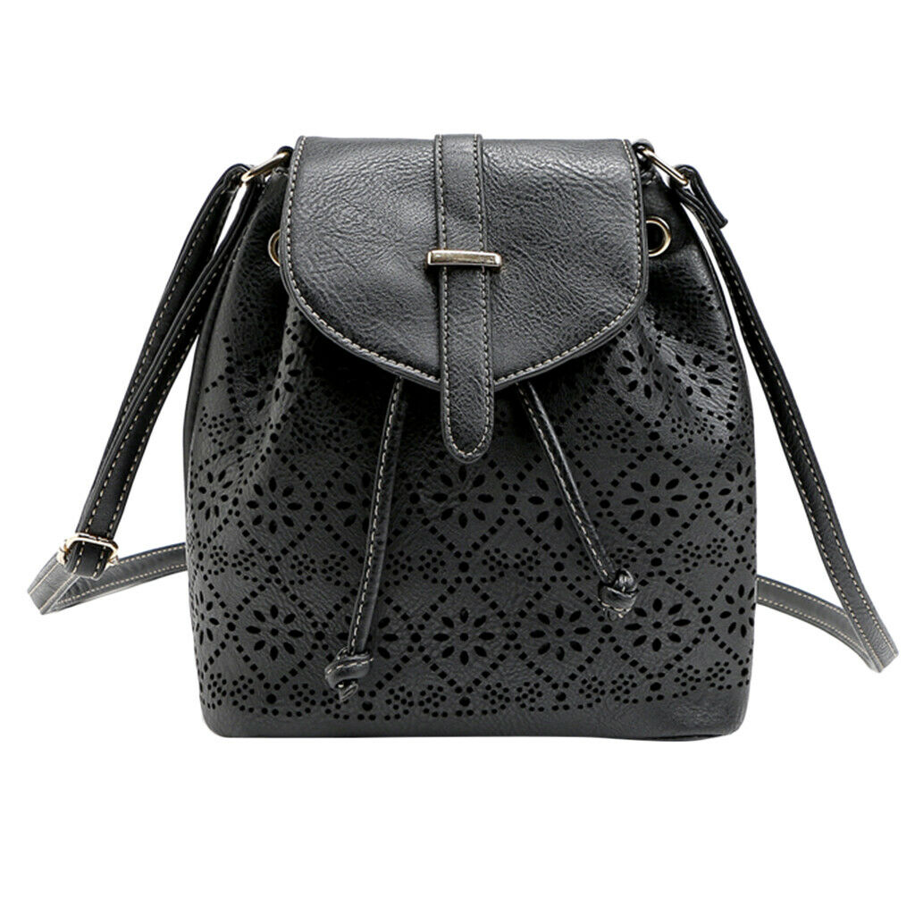 Women Leather Satchel Handbag Shoulder Tote Messenger Crossbody Hobo Bag Black