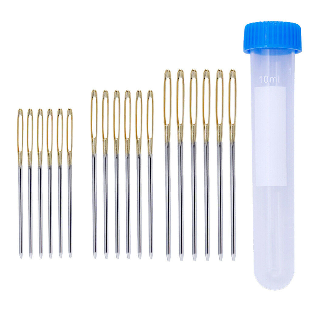 18pcs Stainless Steel Blunt Large-Eye Needles Knitting Needles Sewing Tool