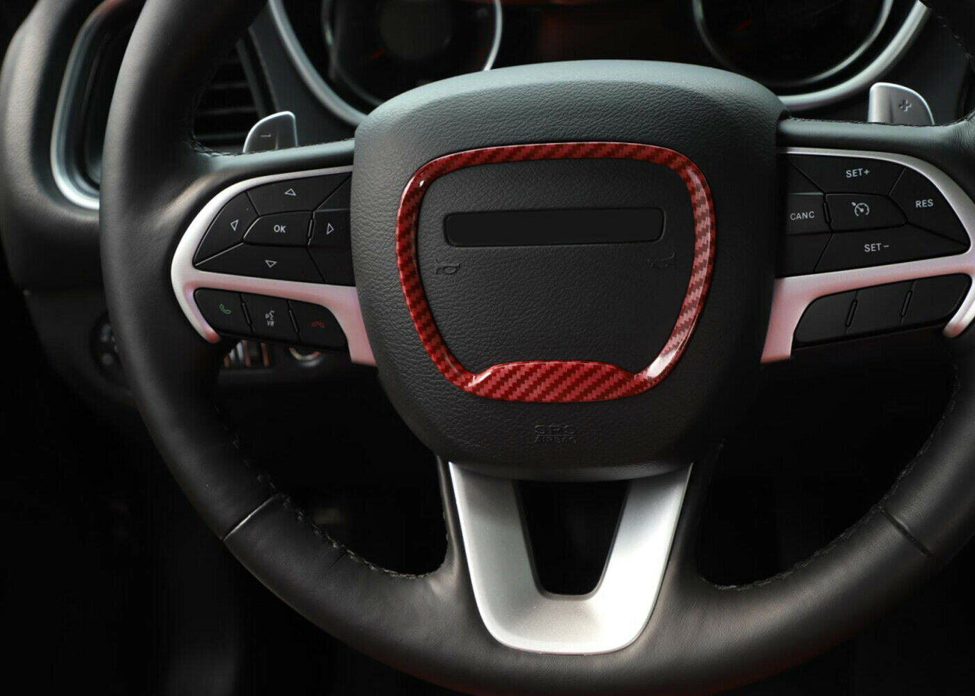 Red Steering Wheel Middle Ring Cover Trim For Challenger/Charger/Durango 15+