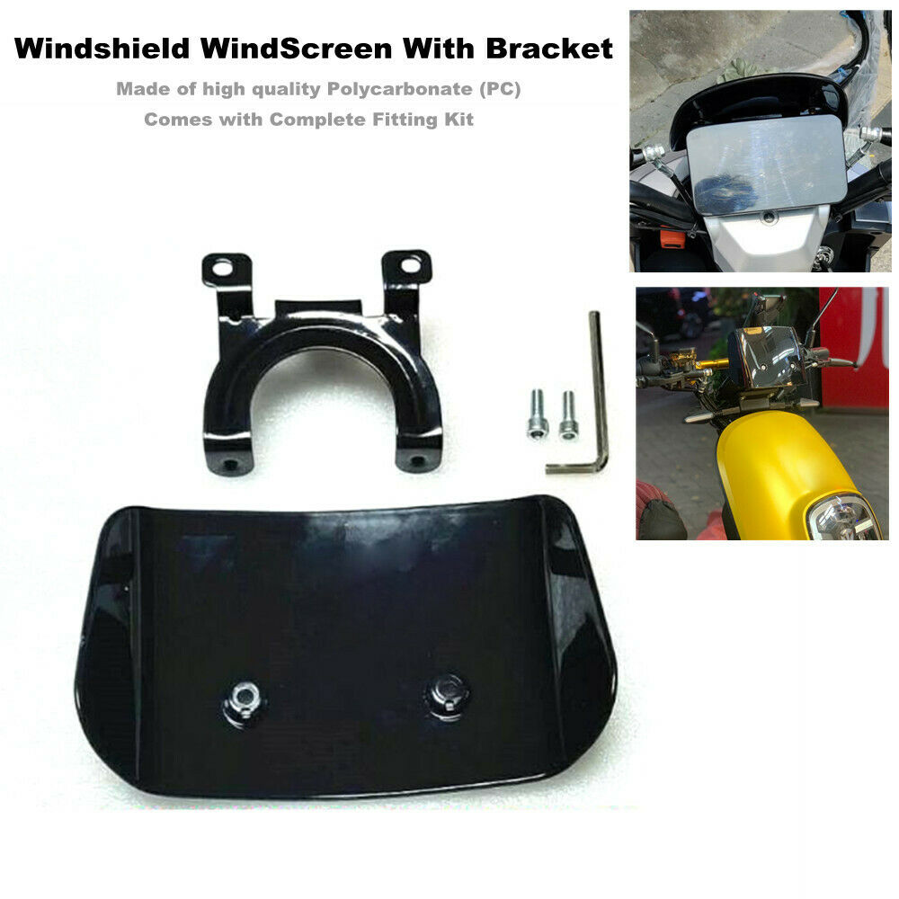 Motorcycle Scooter Bike Front Instrument Cover Square Windshield Shell + Bracket
