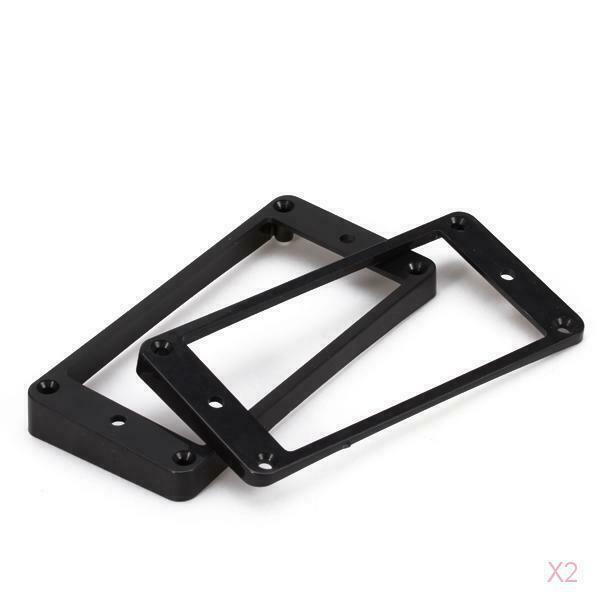 2x Black Curved Humbucker Pickups Frame Mounting Rings For LP Electric Guitar