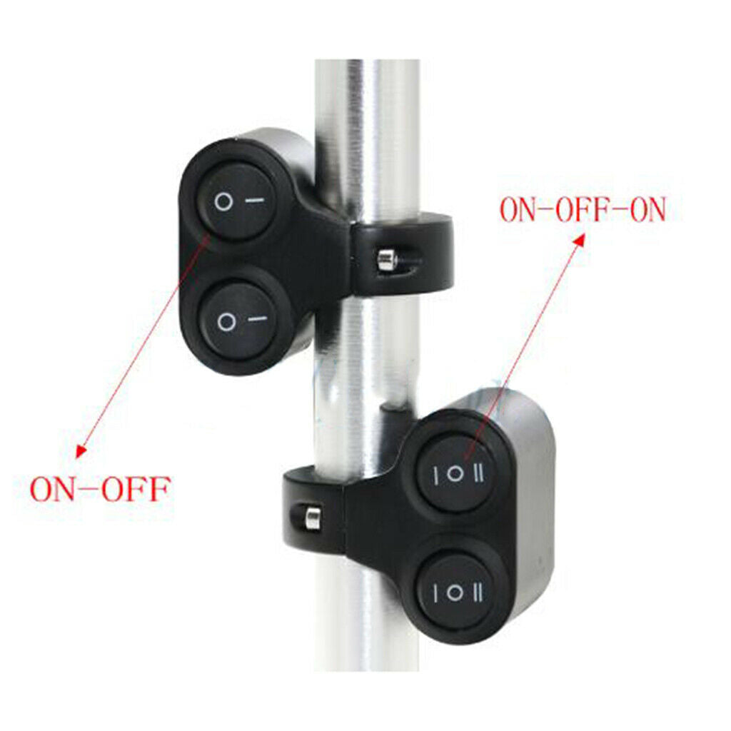 Aluminum Alloy 22mm Motorcycle Handlebar Headlight Dual Switch On/Off/On