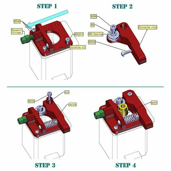 Extruder Kit, Replacement Aluminum Extruder Drive Feed for Creality Ender 3/3 F2
