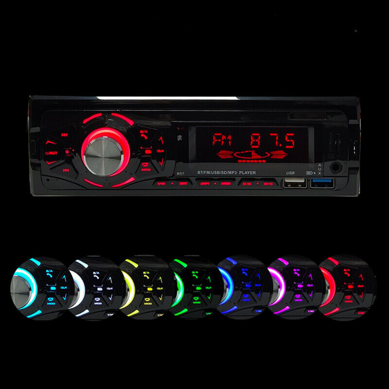 Bluetooth USB MP3 WMA FM Digital Media Player Colorful Display Car Stereo Radio