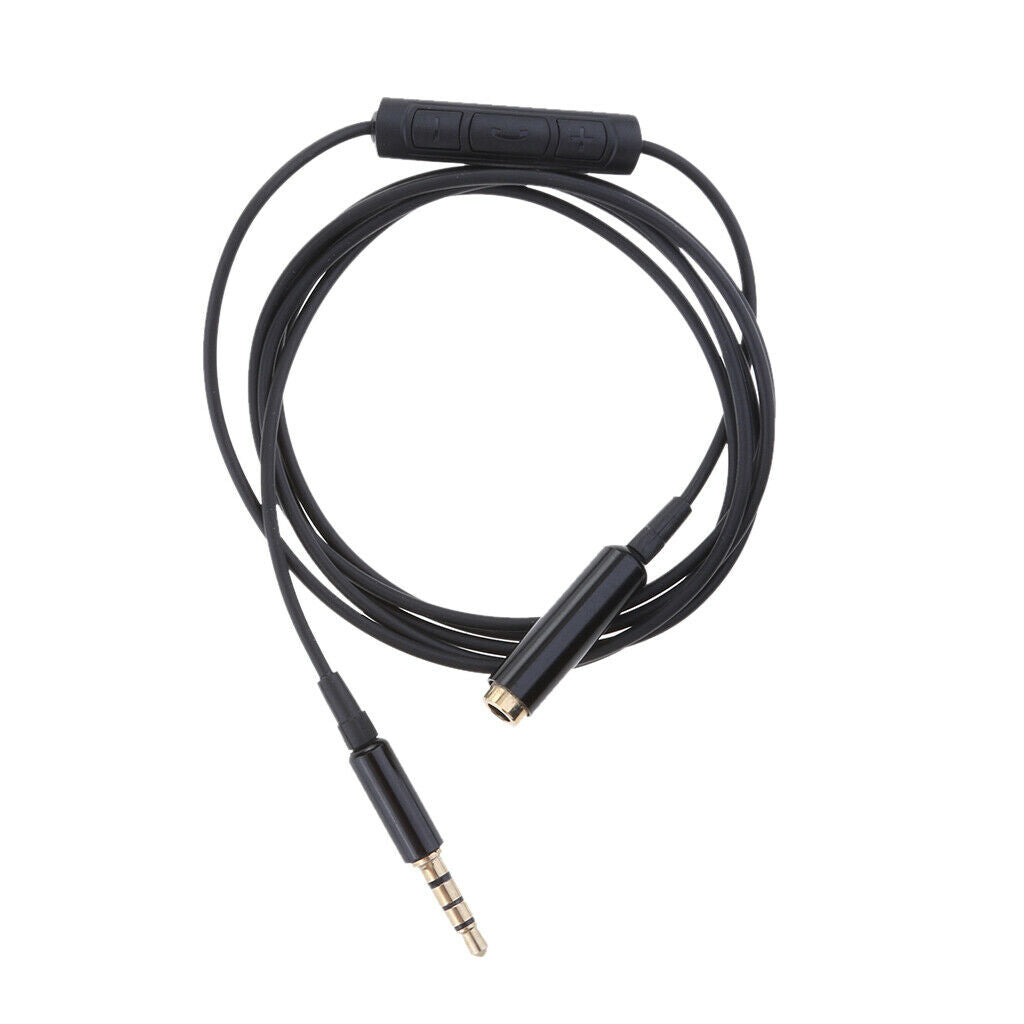 3 . 5mm   Male   to   Female   Stereo   With   Remote  &  Mic   Audio   Cable