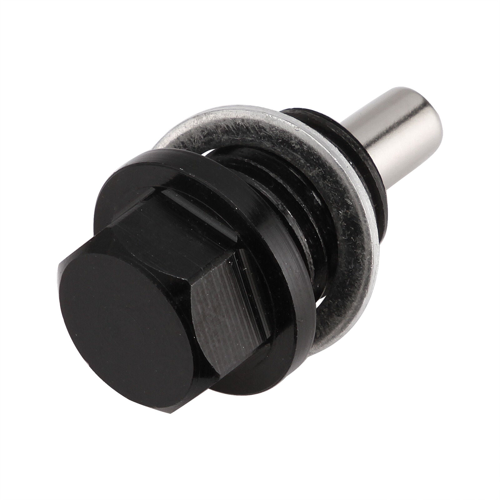 2PC Engine Magnetic Oil Pan Drain Plug Bolt Anodized Crush Washer M14x 1.5 Black