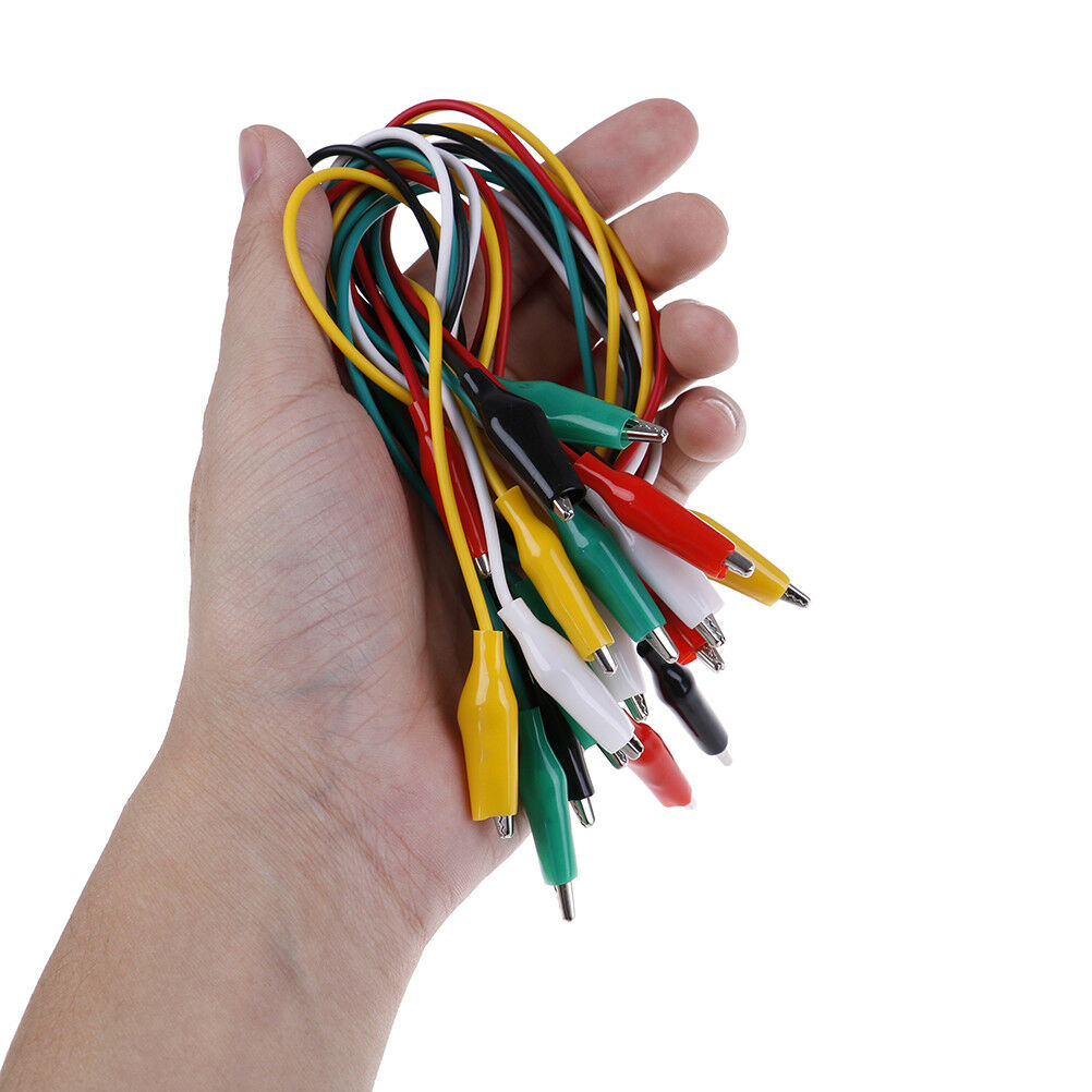 10pcs double-ended crocodile clips cable alligator clips wire testing wireDD