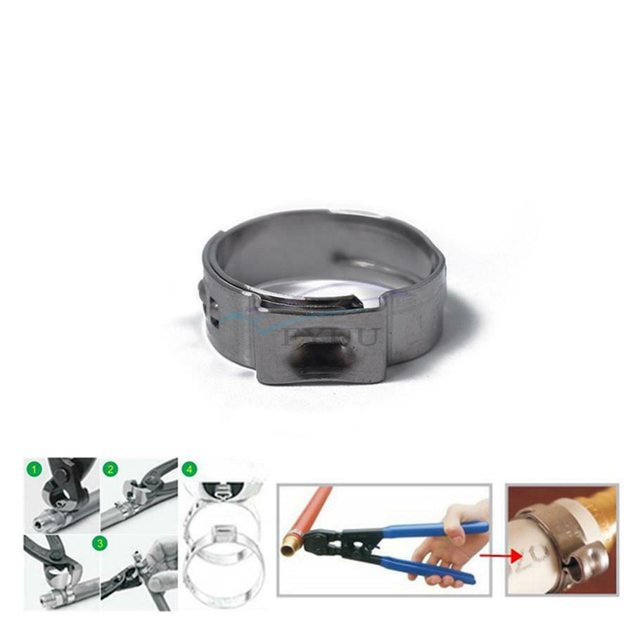 120PC Universal Stainless Steel Single Lug O Type Hydraulic Hose Clamp 5.8-21mm