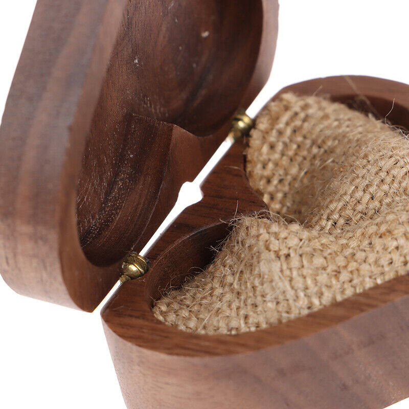 Wood Rings Jewelry Organizer Display Case  Storage Wedding Lover Walnut B.l8