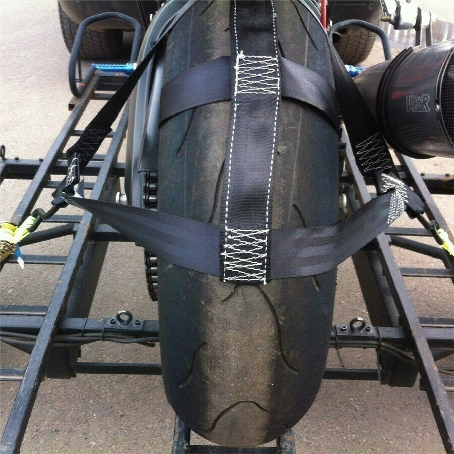 Universal Motorcycle Rear Wheel Transport Tie Down Strap Locking Easy to Operate