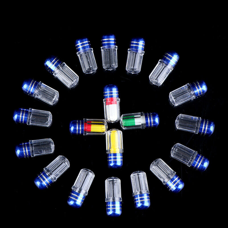20Pcs Empty Clear Pill Case Bottle Container Capsule Shell Splitters Holder  Tt