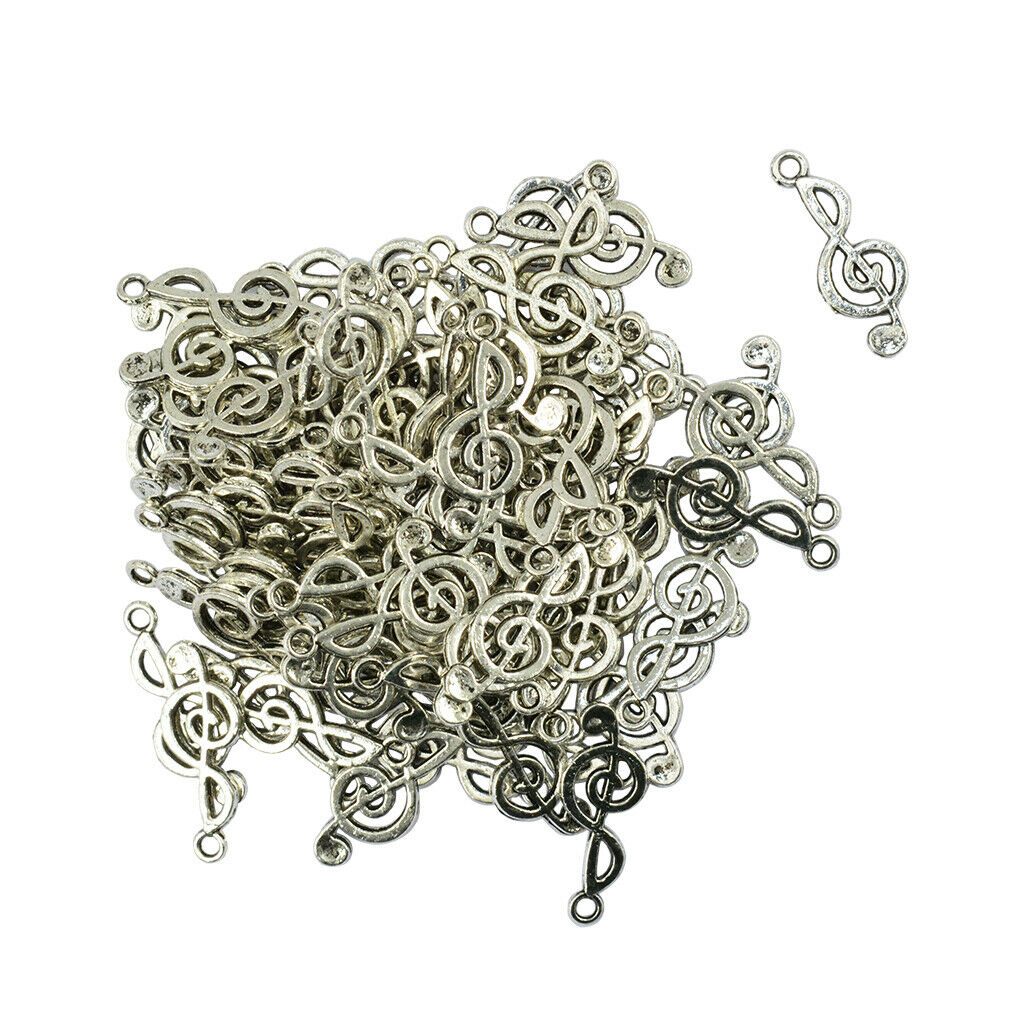 50x Music Symbols Shape Alloy Pendants Charms for DIY Jewelry Making Craft