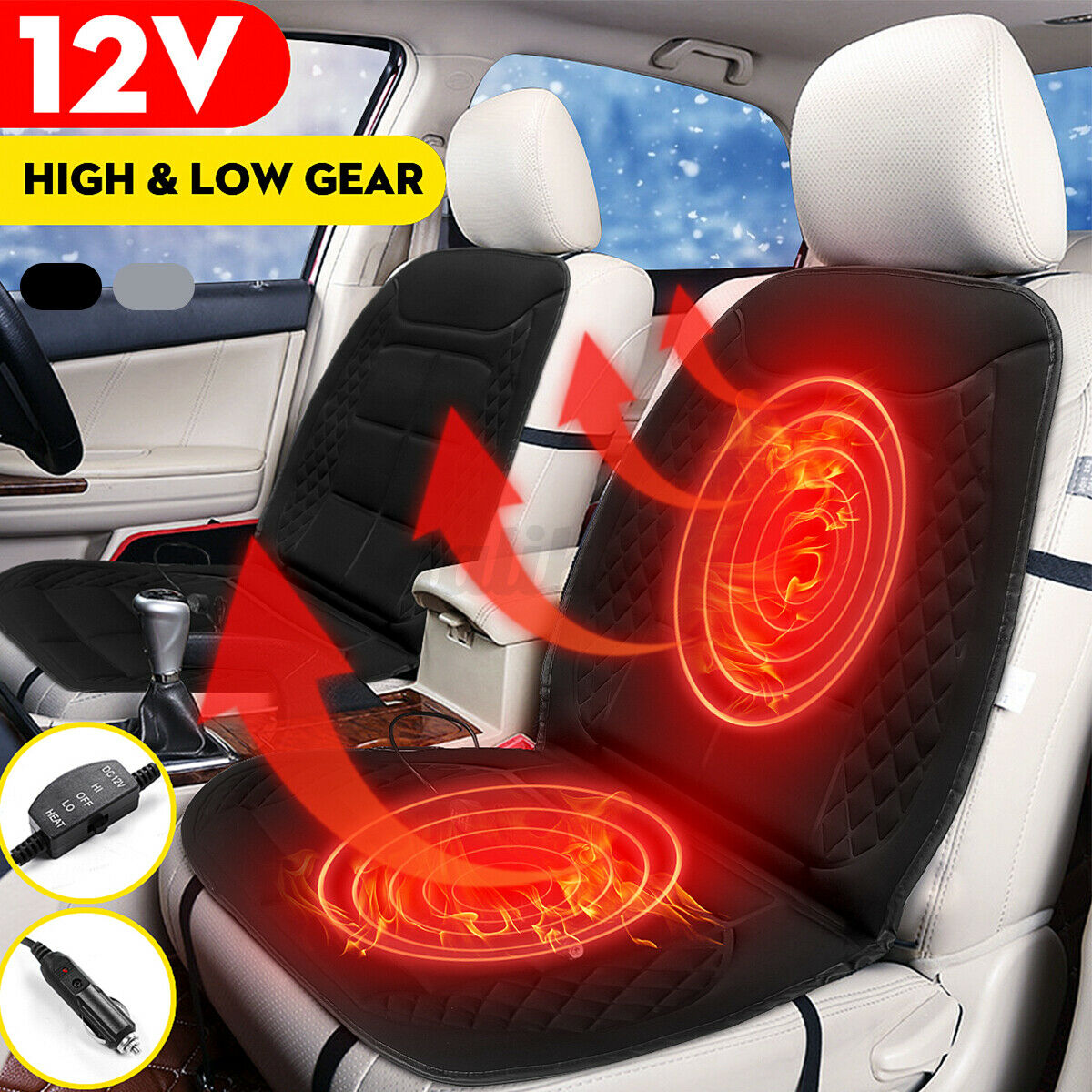 Universal 12V Electric Heating Car Seat  Pad Winter Warm Heating