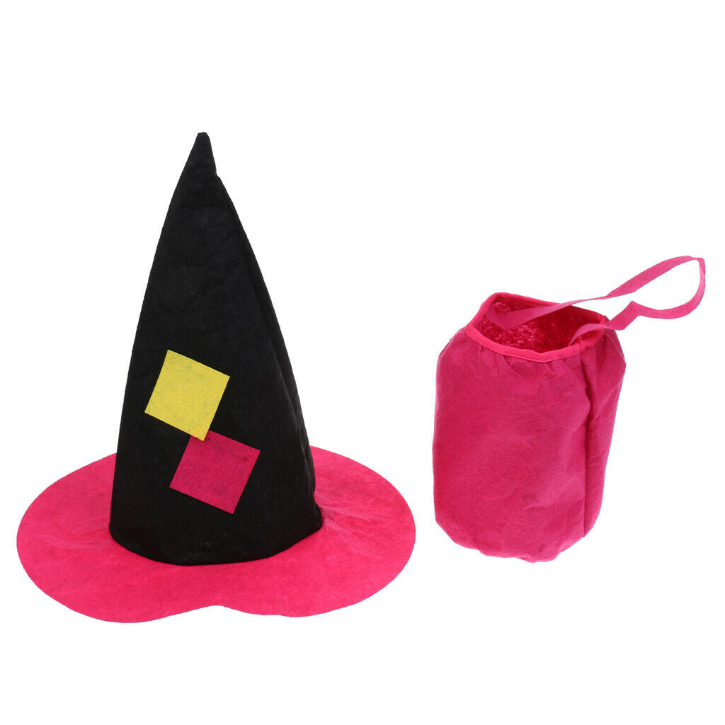 Girls Witch Costume Set Hat + Cloak + Witch Bag Costume Party Accessory For
