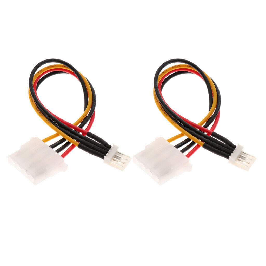 2Pcs Power Converter Adapter Cable 4 pin Plug to 4 pin Female Connector Cord
