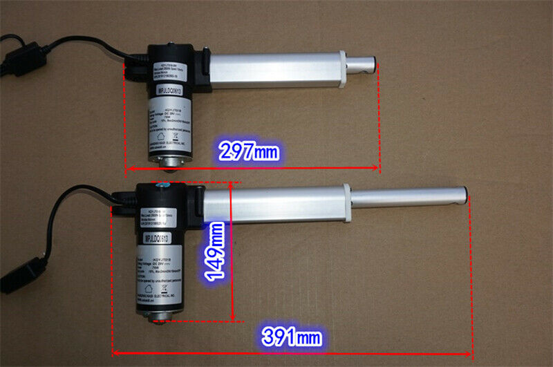 29V 75W Push rod motors stroke 94mm thrust 2500N electric telescopic cylinder