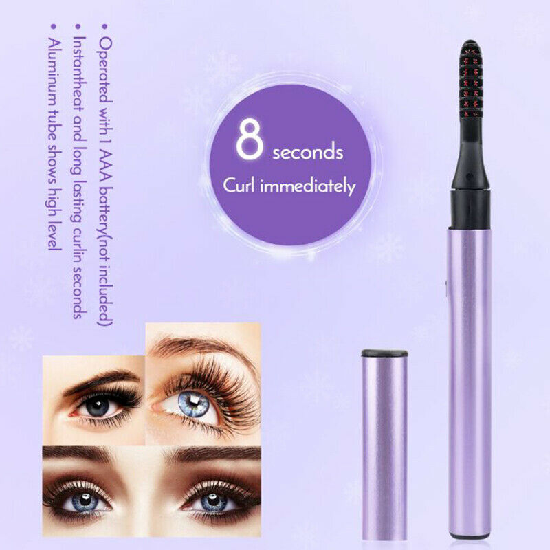 Portable Electric Heated Eyelash Curler Eyelashes Brush Long-Lasting Curl.l8
