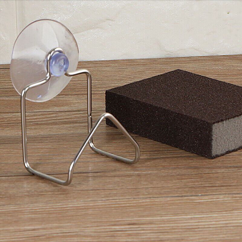 1pc Stainless Steel Drain Rack Sponges Rack Dish Drainer Sucker Sink Rack.l8