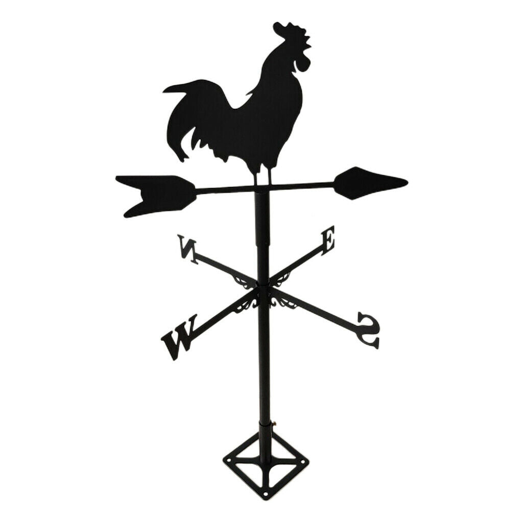 Metal Rooster Weathervane Wind Direction Indicator Farm Scene Barn Decor