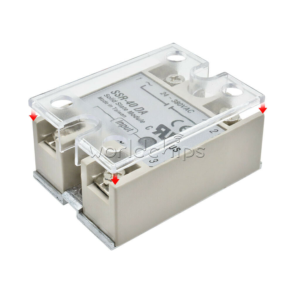 2PCS Clear Transparent Hard Plastic Cover for Single Phase Solid State Relay SSR