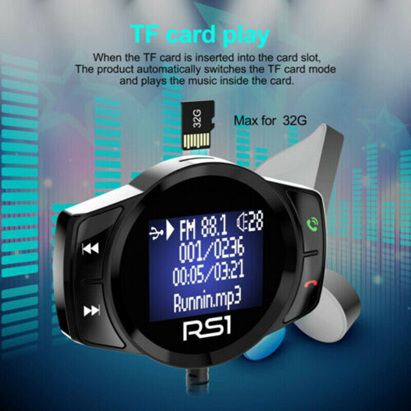 RS1 Handsfree Wireless Car Kit LCD FM Transmitter MP3 Radio Player USB Charger