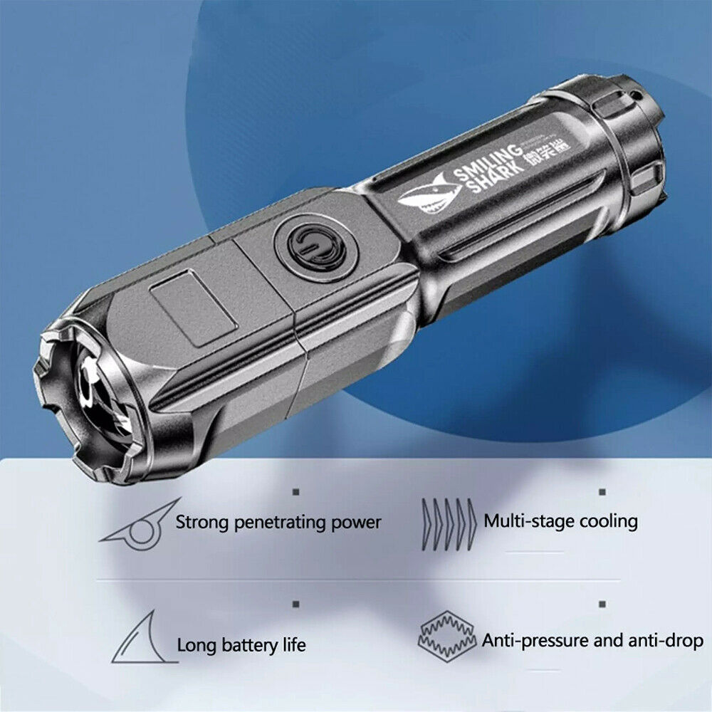 Portable Super Bright Torch Led Flashlight Rechargeable Zoomable light Camping